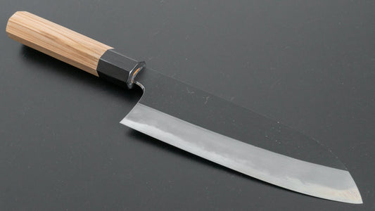 Hitohira Tanaka Kyuzo Blue #1 Kurouchi Santoku 180mm Yakusugi Cedar Handle