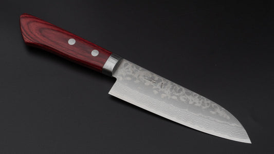 Hitohira NM V10 Damascus Santoku 130mm Pakka Handle