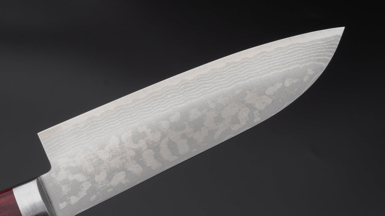 Hitohira NM V10 Damascus Santoku 130mm Pakka Handle