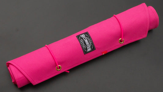 HI-CONDITION Hanpu Canvas 9 Pockets Knife Roll Deep Candy Pink