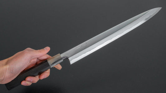 Hitohira Tanaka Mosuke Blue #1 Yanagiba 300 mm ebbenhouten handvat (spiegel gepolijst / Saya)