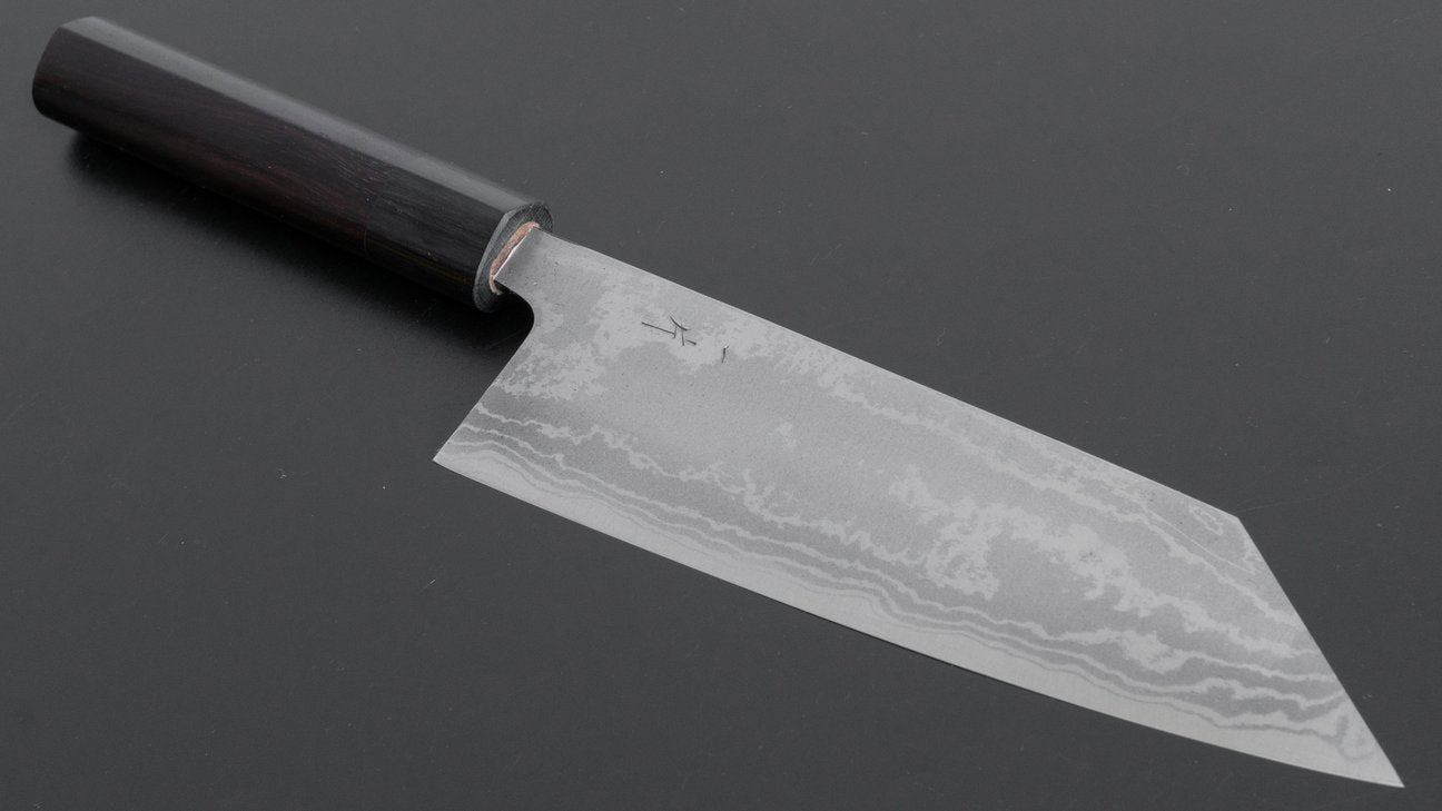 Hitohira GR Blue #2 Damascus Bunka 170mm Rosewood Handle