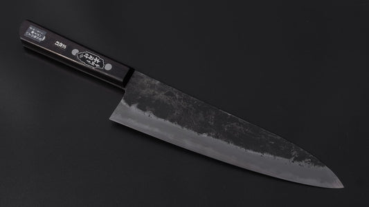Morihei Hisamoto Kurouchi Wit #1 Gyuto 210 mm Pakka-handvat (geen bolster/fijne afwerking)