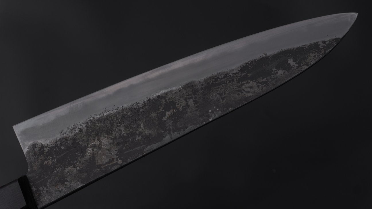 Morihei Hisamoto Kurouchi White #1 Gyuto 210mm Pakka Handle (No Bolster/ Fine Finish)