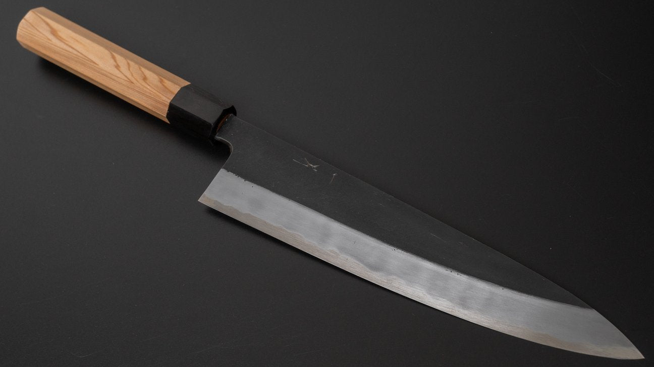 Hitohira Tanaka Kyuzo Blue #1 Kurouchi Gyuto 240mm Yakusugi Cedar Handle