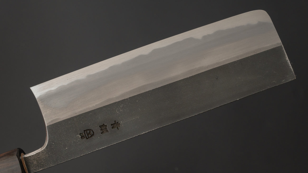 Hitohira Togashi Blue #2 Kurouchi Nakiri kersenhouten handvat (ebbenhouten uiteinde)