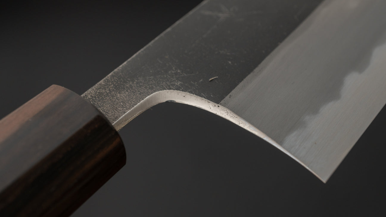 Hitohira Togashi Blue #2 Kurouchi Nakiri kersenhouten handvat (ebbenhouten uiteinde)