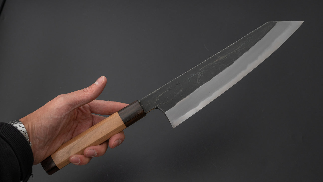 Hitohira Togashi Blue #2 Kurouchi Kiritsuke Gyuto 240mm Cherry Wood Handle (Ebony End)