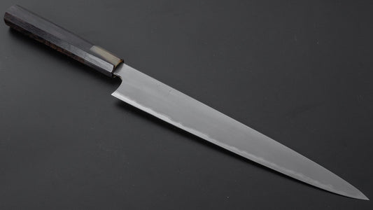 Hitohira Togashi White #1 Stainless Clad Kasumi Sujihiki 270mm Ebony Handle