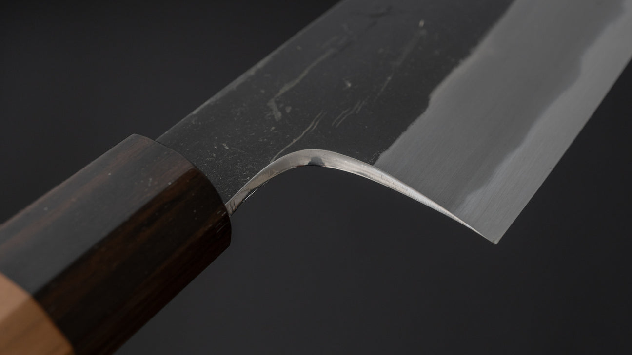 Hitohira Togashi Blue #2 Kurouchi Kiritsuke Gyuto 240mm Cherry Wood Handle (Ebony End)