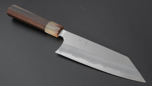 Hitohira Togashi Blue #1 roestvrij beklede Migaki Bunka 180 mm Taihei Makassar ebbenhouten handvat