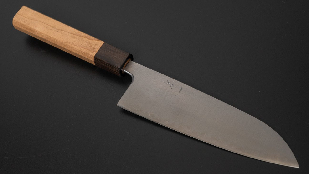 Hitohira Futana SB Migaki Santoku 170mm Cherry Wood Handle