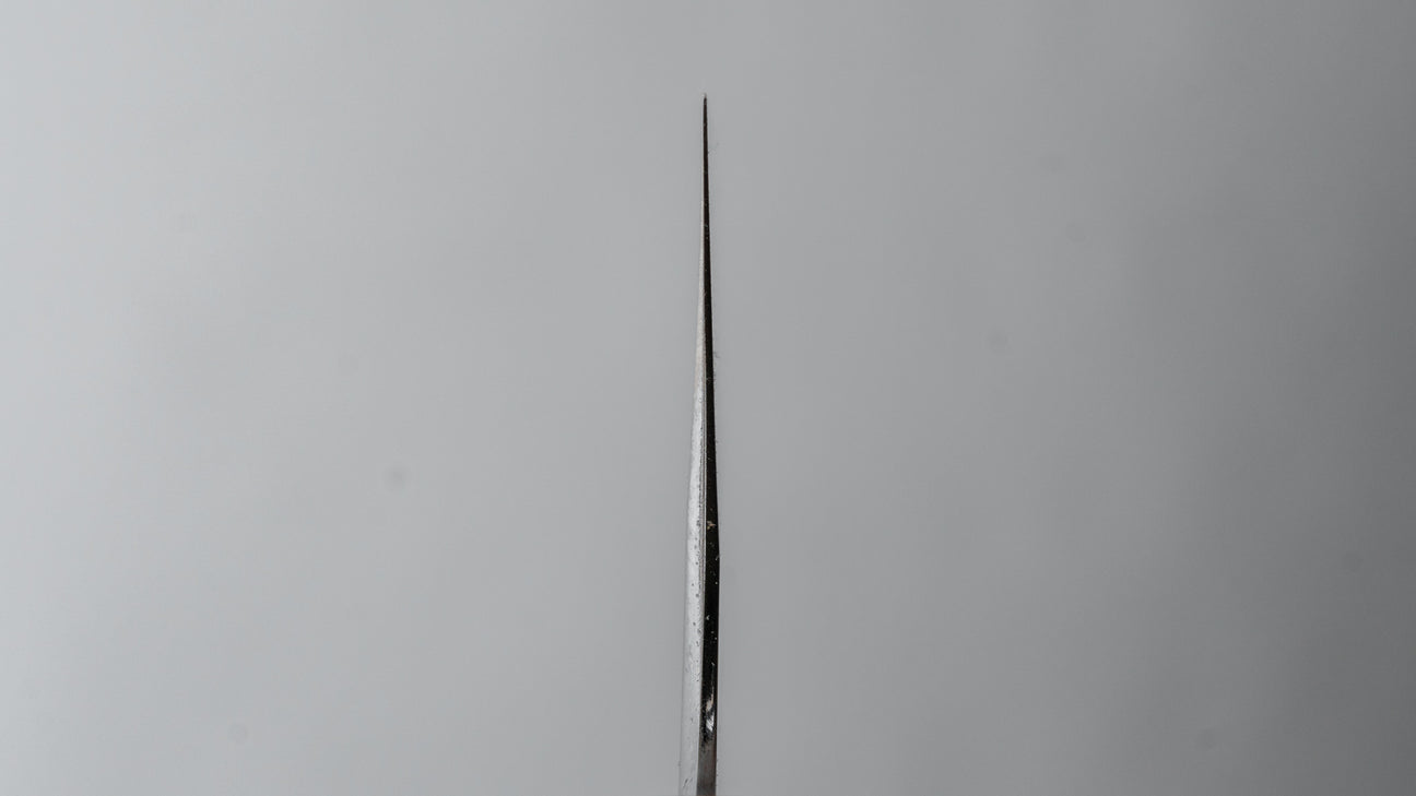 Hitohira Togashi Blue #1 Stainless Clad Migaki Bunka 180mm Taihei Makassar Ebony Handle