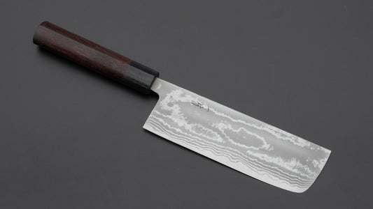 Hitohira GR Blue #2 Damascus Nakiri 165mm Rosewood Handle