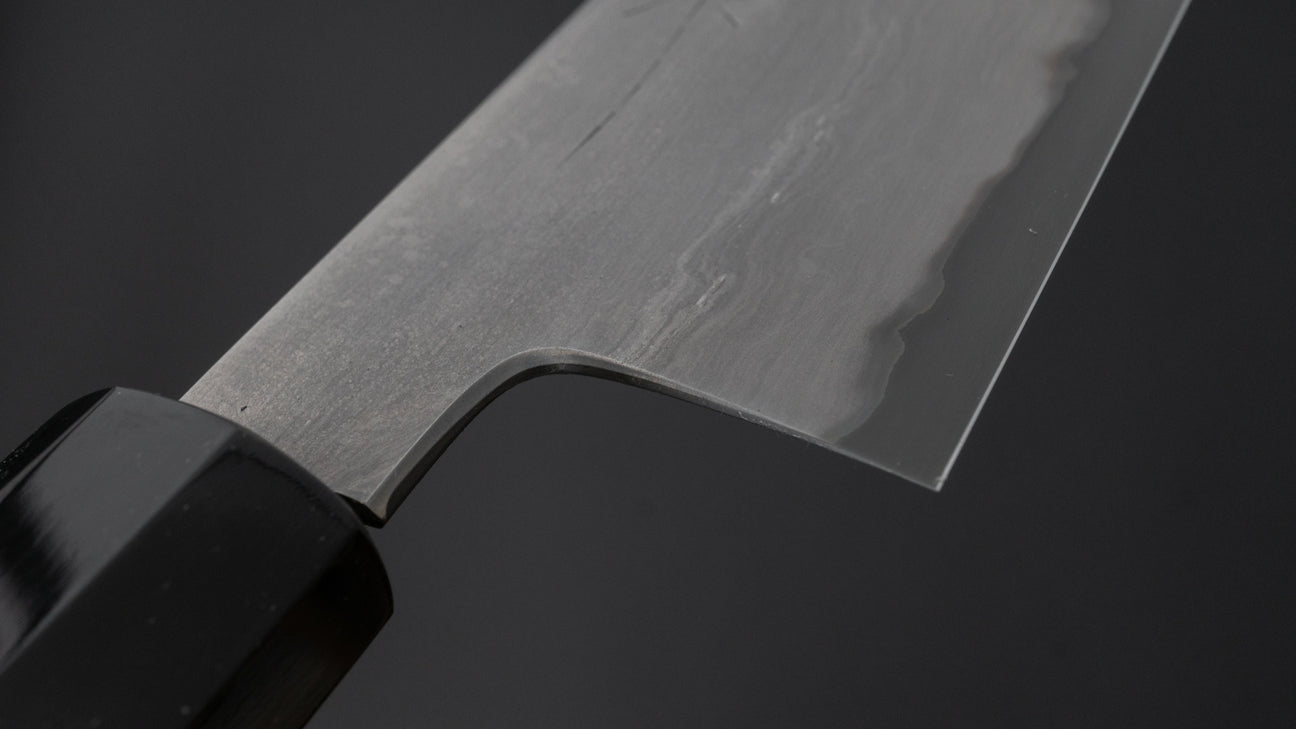 Tetsujin Blue #2 Metal Flow Kiritsuke Gyuto 210 mm Taihei Makassar ebbenhouten handvat