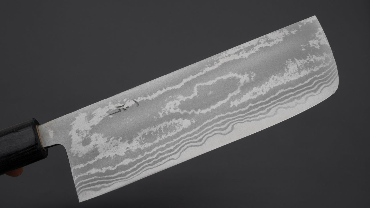 Hitohira GR Blue #2 Damascus Nakiri 165mm Rosewood Handle