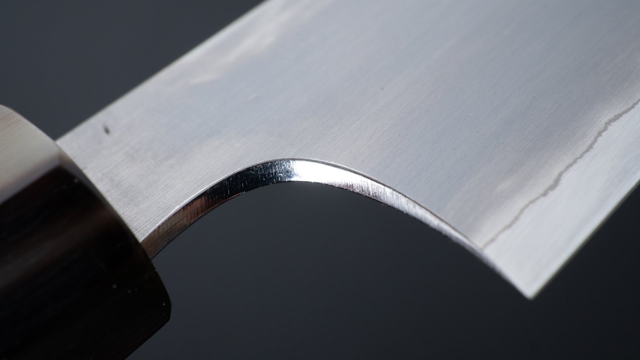 Hitohira Togashi White #1 Stainless Clad Kasumi Sujihiki 270mm Ebony Handle