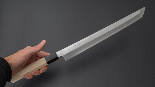 Hitohira Kikuchiyo Manzo Blue #2 Yanagi Sakimaru 300mm Ho Wood Handle (Saya)