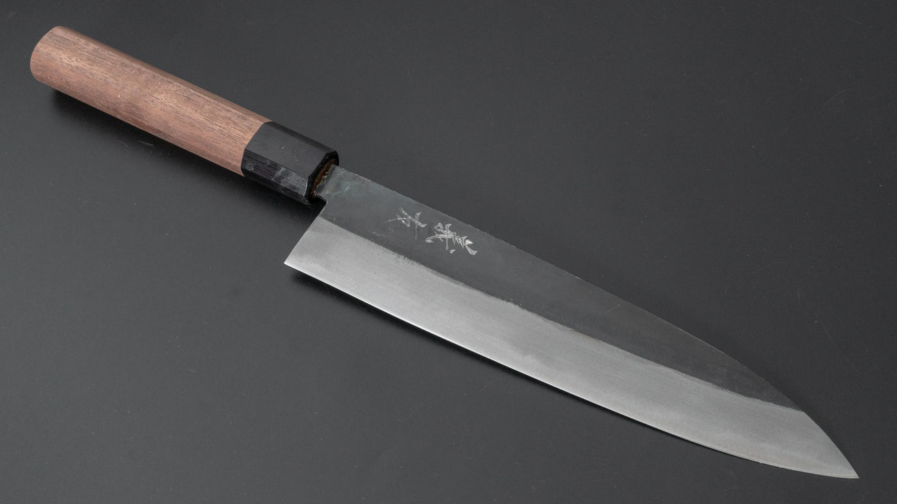 Morihei Yoshitomo Kurouchi Blue #2 Gyuto 210mm Walnut Handle