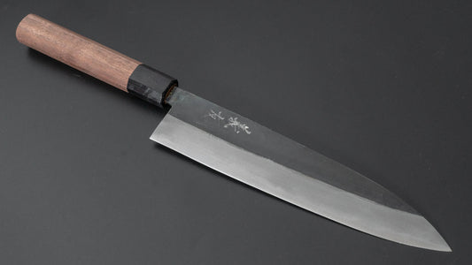 Morihei Yoshitomo Kurouchi Blue #2 Gyuto 210mm Walnut Handle