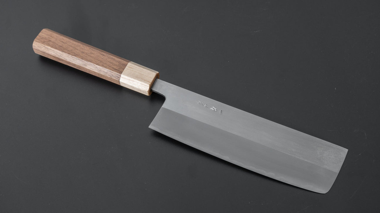 Hitohira TD Blue #2 roestvrij beklede Migaki Nakiri 165 mm walnoot handvat