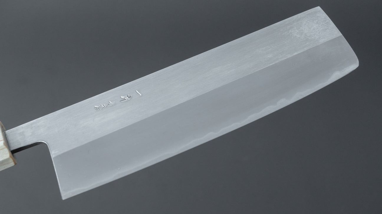 Hitohira TD Blue #2 Stainless Clad Migaki Nakiri 165mm Walnut Handle