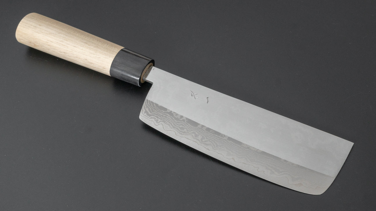 Hitohira NM V1 Damascus Nakiri 160mm Ho Wood Handle (Kanto Style)