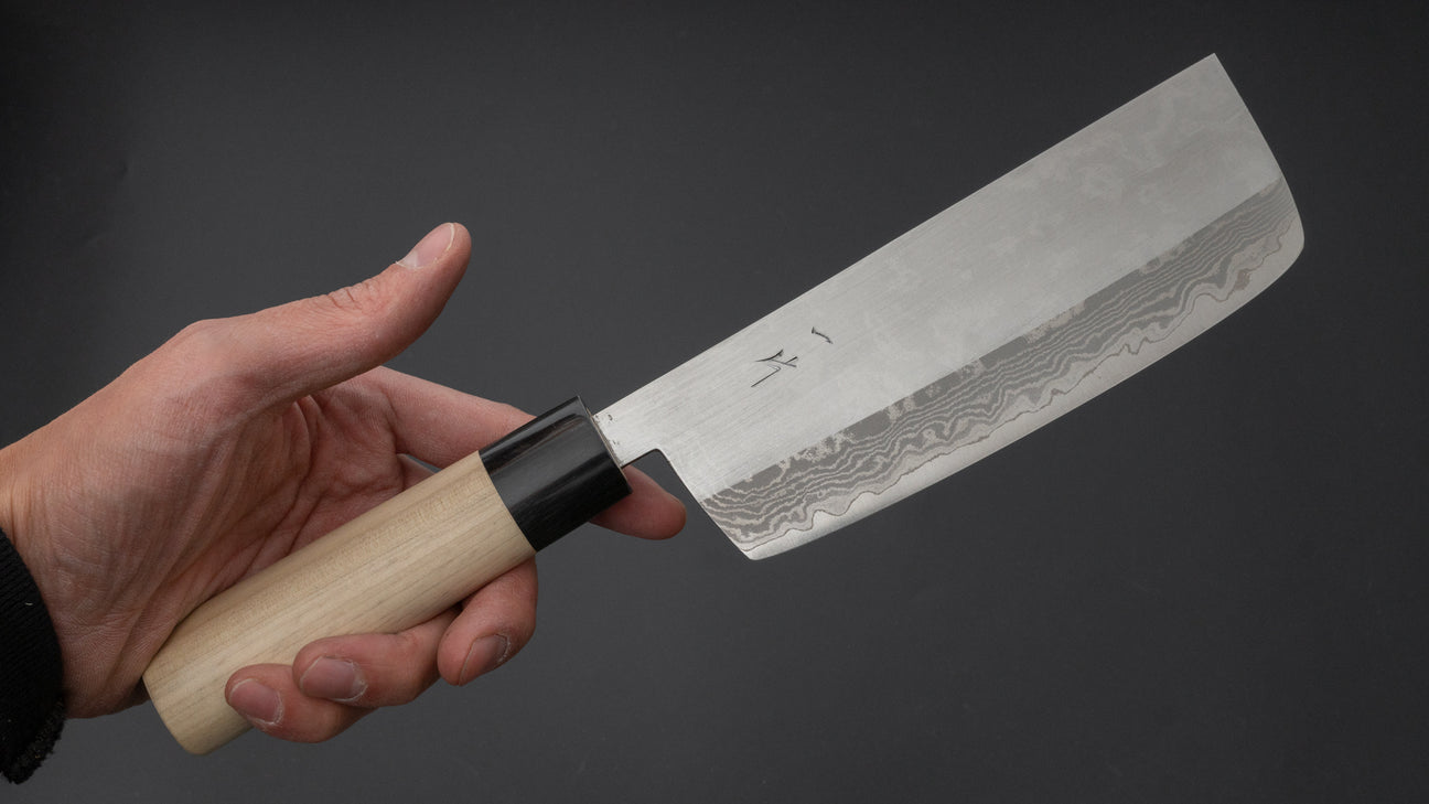 Hitohira NM V1 Damascus Nakiri 160mm Ho Wood Handle (Kanto Style)