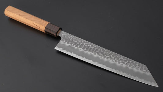 Hitohira Futana SB Migaki Tsuchime Kiritsuke Gyuto 210 mm kersenhouten handvat