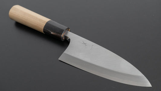 Hitohira Kikuchiyo Manzo Wit #3 Deba 120 mm Ho houten handvat