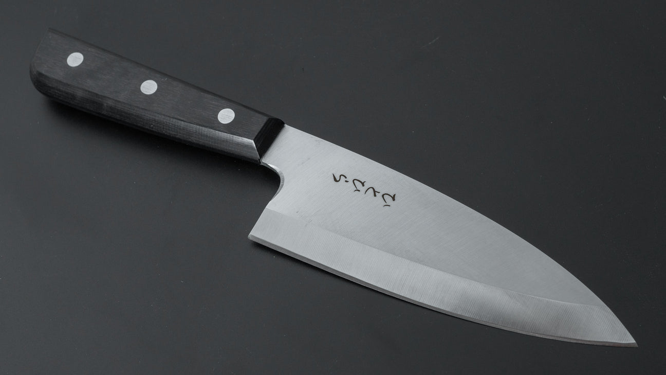 Hitohira Hiragana Deba 150mm Pakka Handle (No Bolster)