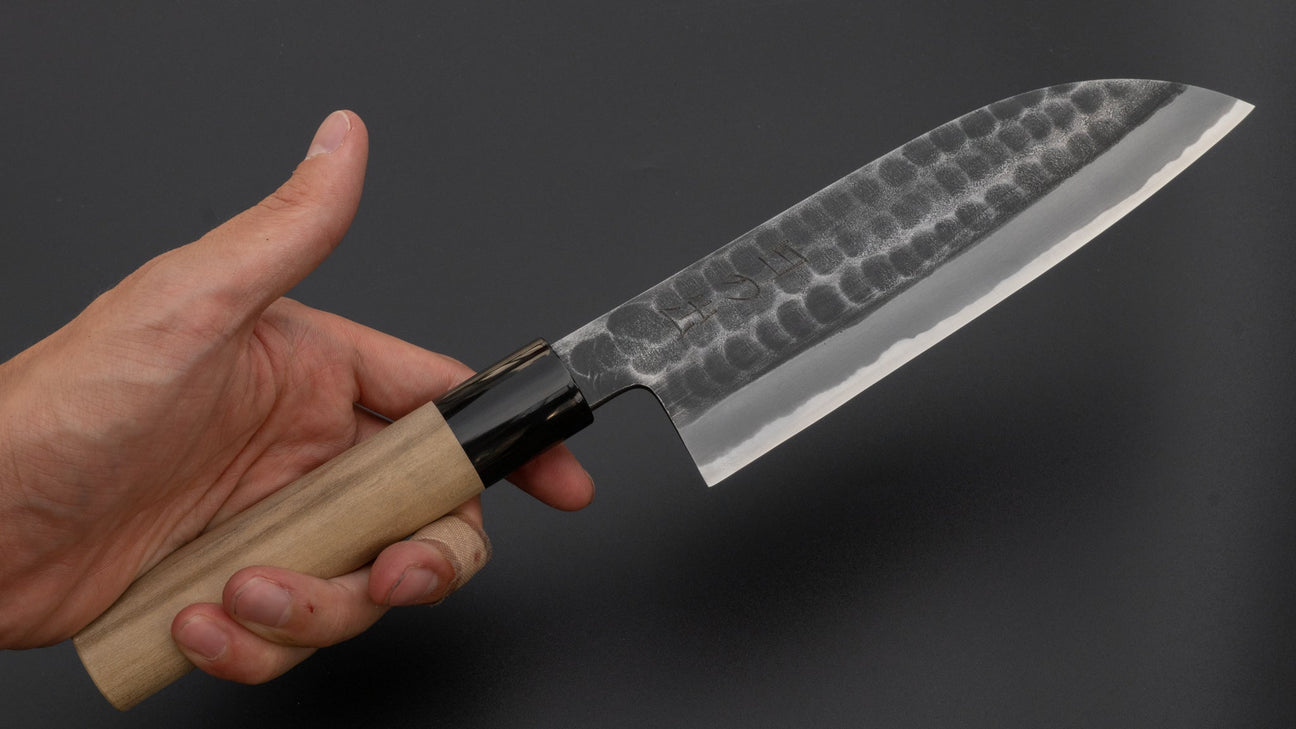 Hitohira Hinode Tsuchime White #2 Santoku 165mm Ho Wood Handle