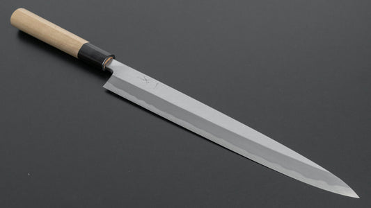 Hitohira Tanaka Mosuke Wit #2 Yanagiba 270 mm Ho houten handvat (D-vorm/ Saya)