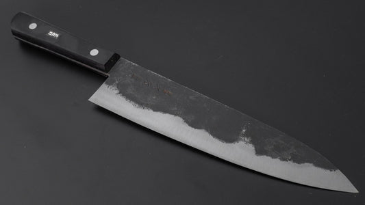 Morihei Hisamoto Kurouchi Wit #1 Gyuto 240 mm Pakka-handvat (geen bolster)