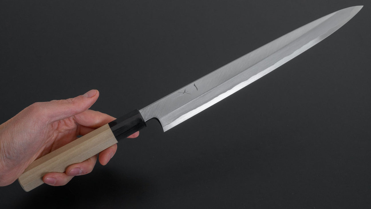 Hitohira Tanaka Mosuke Blue #1 Yanagiba 270mm Ho Wood Handle (Saya)