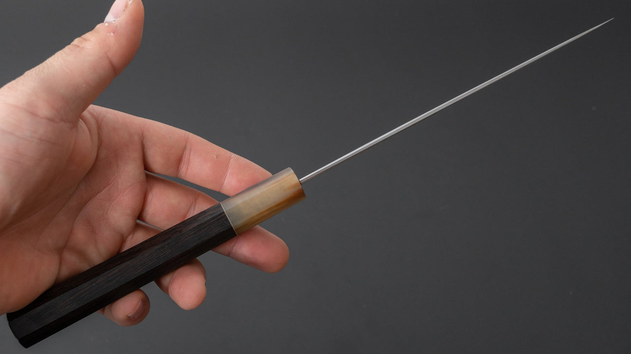 Hitohira Togashi White #1 Stainless Clad Kasumi Petty 165mm Ebony Handle