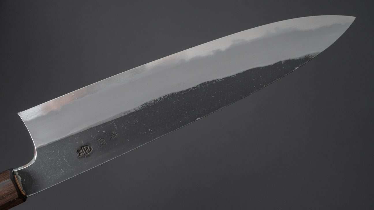 Hitohira Togashi Blue #2 Kurouchi Gyuto 240mm Cherry Wood Handle (Ebony End)
