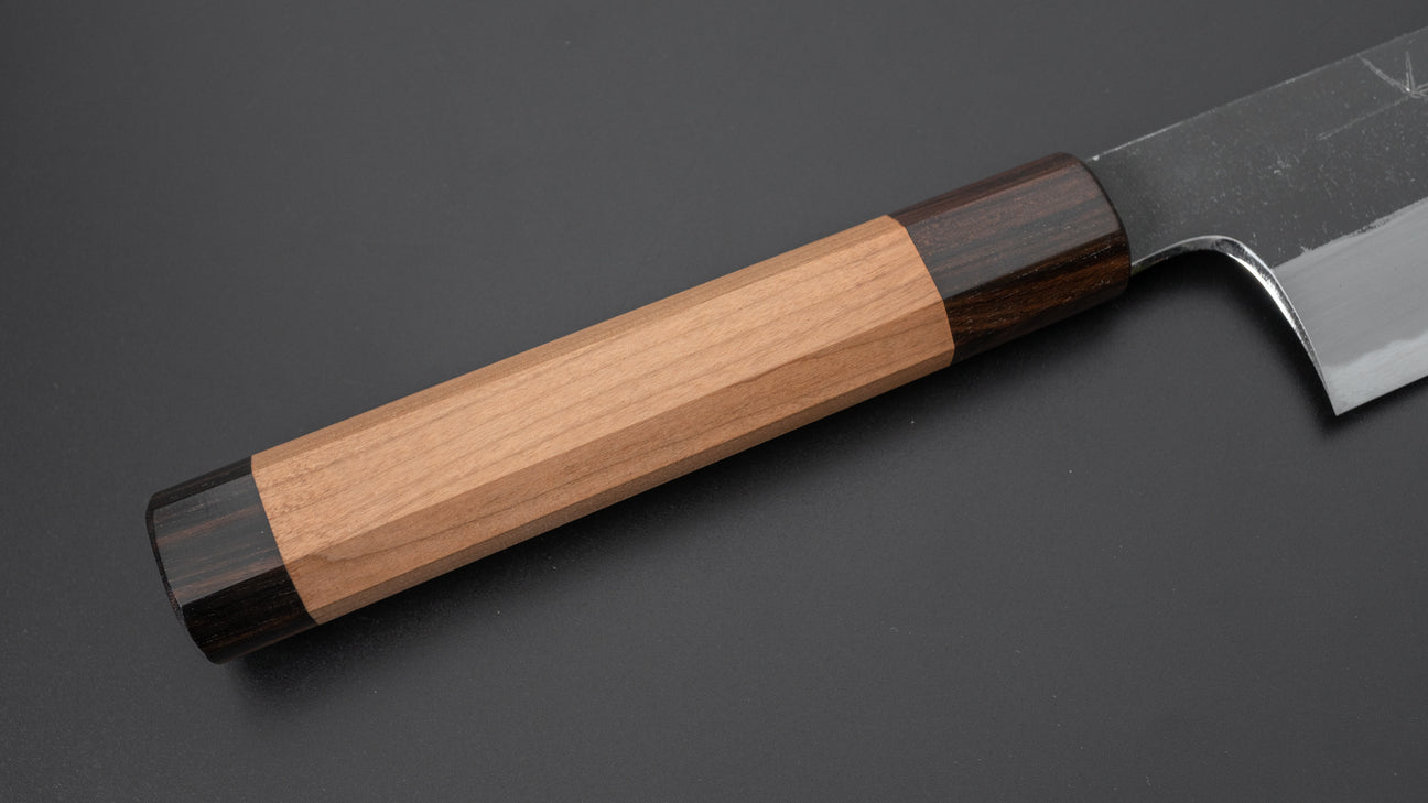 Hitohira Togashi Blue #2 Kurouchi Gyuto 240mm Cherry Wood Handle (Ebony End)