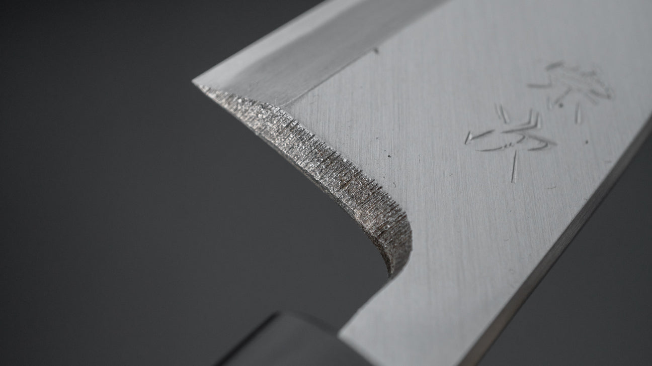 Morihei Munetsugu White #2 Left-Handed Deba 105mm Ho Wood Handle