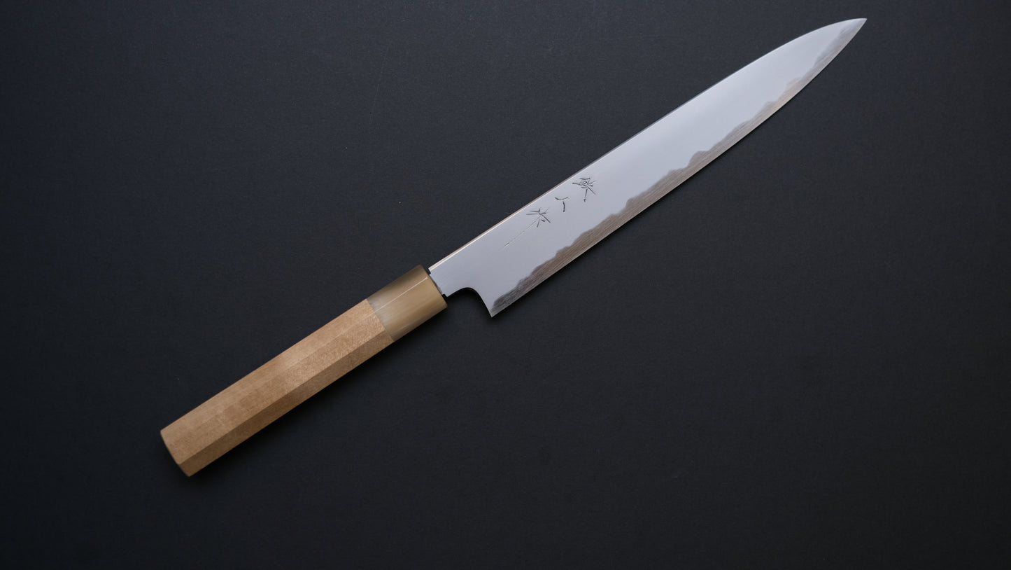 Tetsujin Blue #2 Kasumi Sujihiki 240mm Taihei Ho wood handle (Blond)