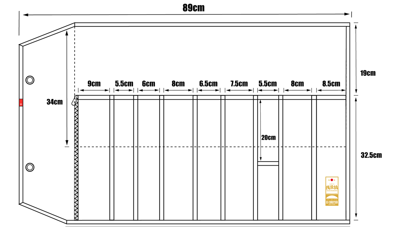 HI-CONDITION Hanpu Canvas 9 Pockets Knife Roll Black